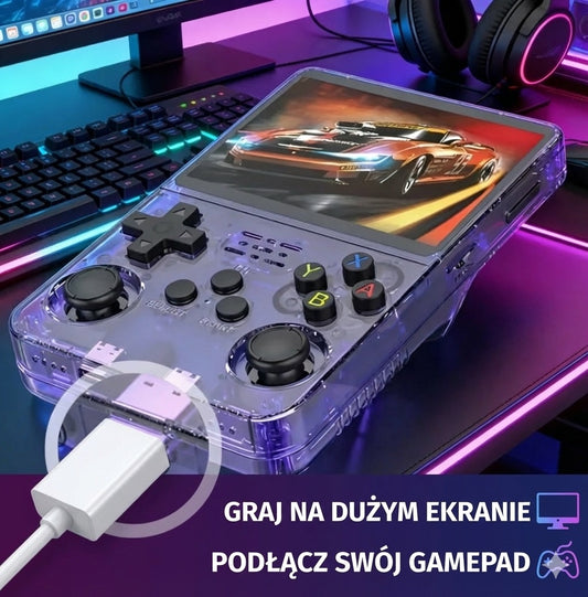 Konsola Przenośna R36S Retro ArkOS | Ekran 3.5" IPS | 64GB+ | Emulator 20+ Systemów