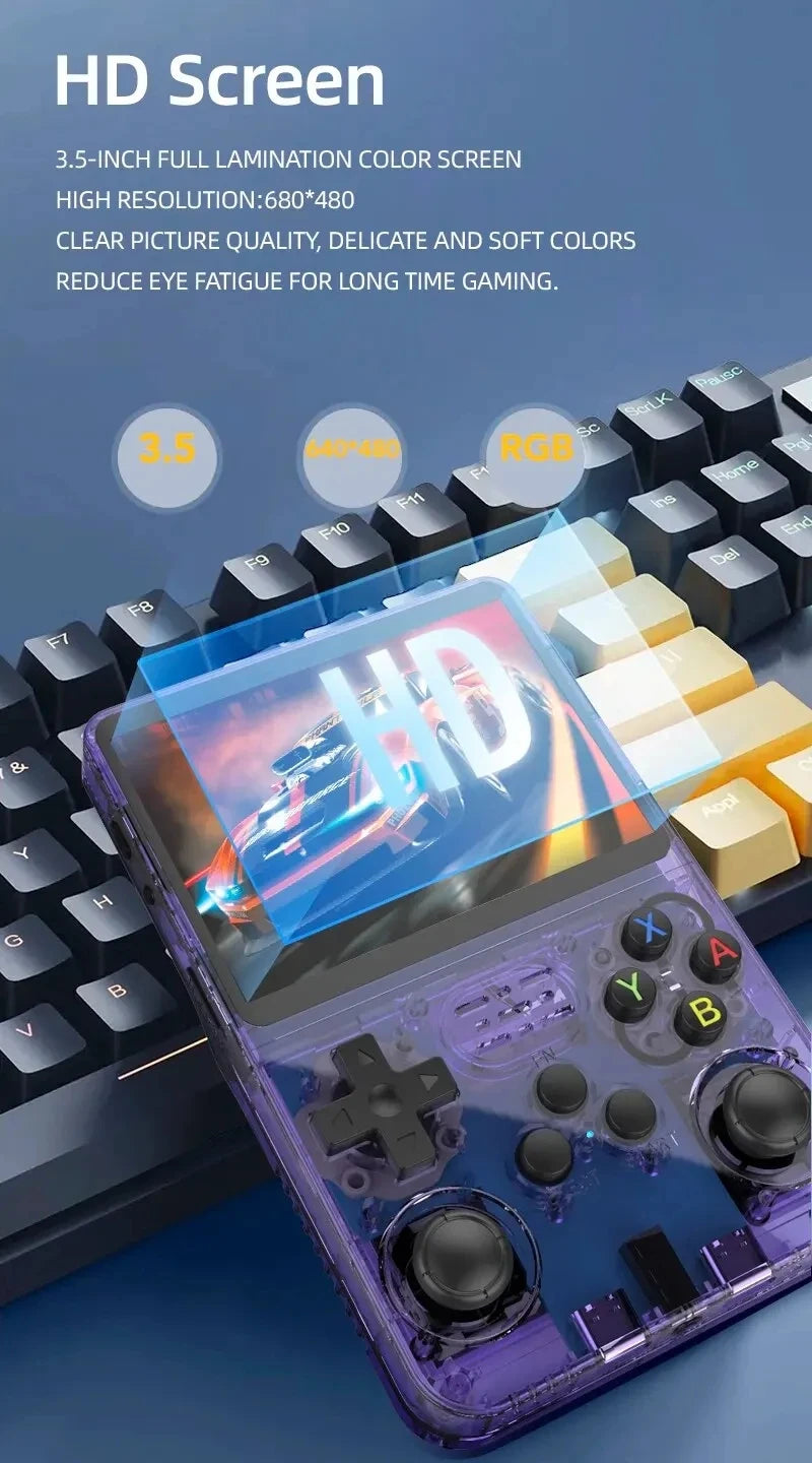 Konsola Przenośna R36S Retro ArkOS | Ekran 3.5" IPS | 64GB+ | Emulator 20+ Systemów