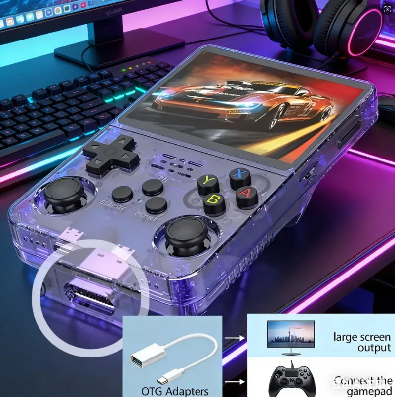 Konsola Przenośna R36S Retro ArkOS | Ekran 3.5" IPS | 64GB+ | Emulator 20+ Systemów